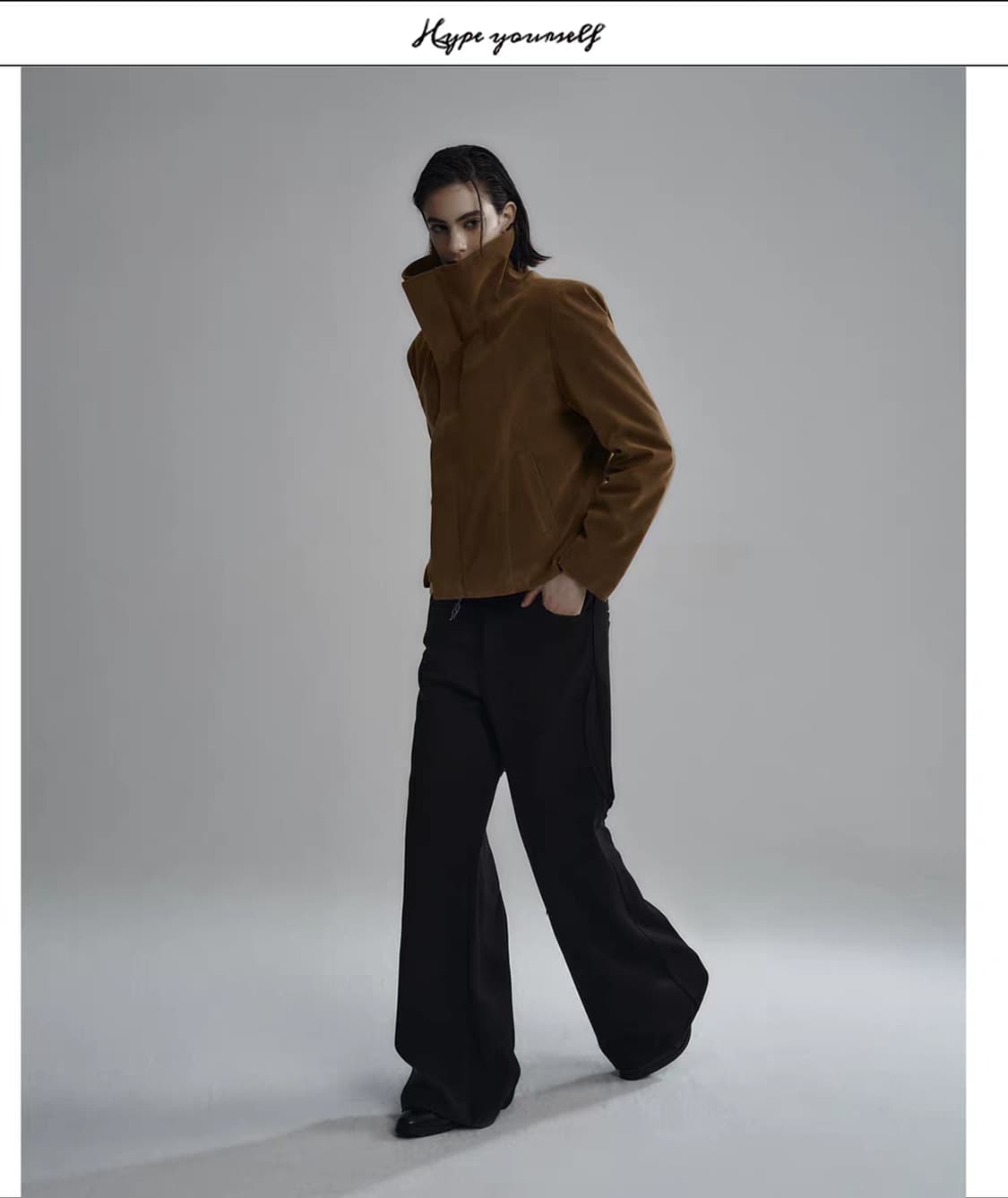 HYPEYOURSELF 자수 스웨이드 밍크 자켓 상품이미지3