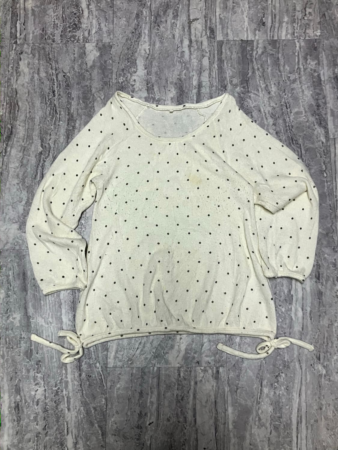 일본빈티지 하구미모리걸 할메카지 도트땡땡이 니트스웨터 상품이미지1