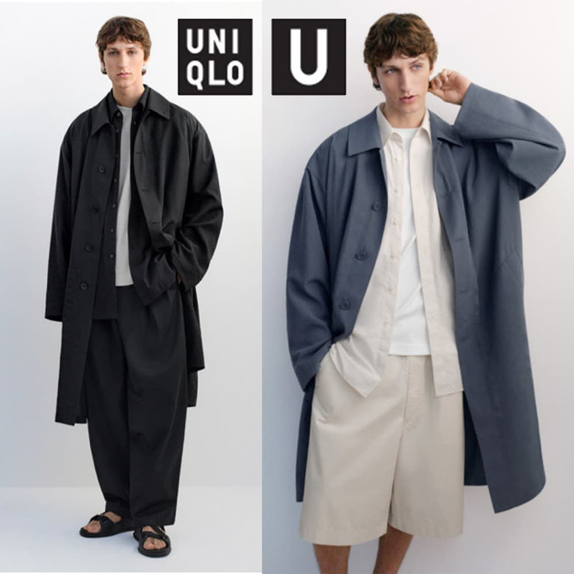 유니클로U/ 오버사이즈 싱글브레스트 코트 그레이/ XXL 상품이미지1