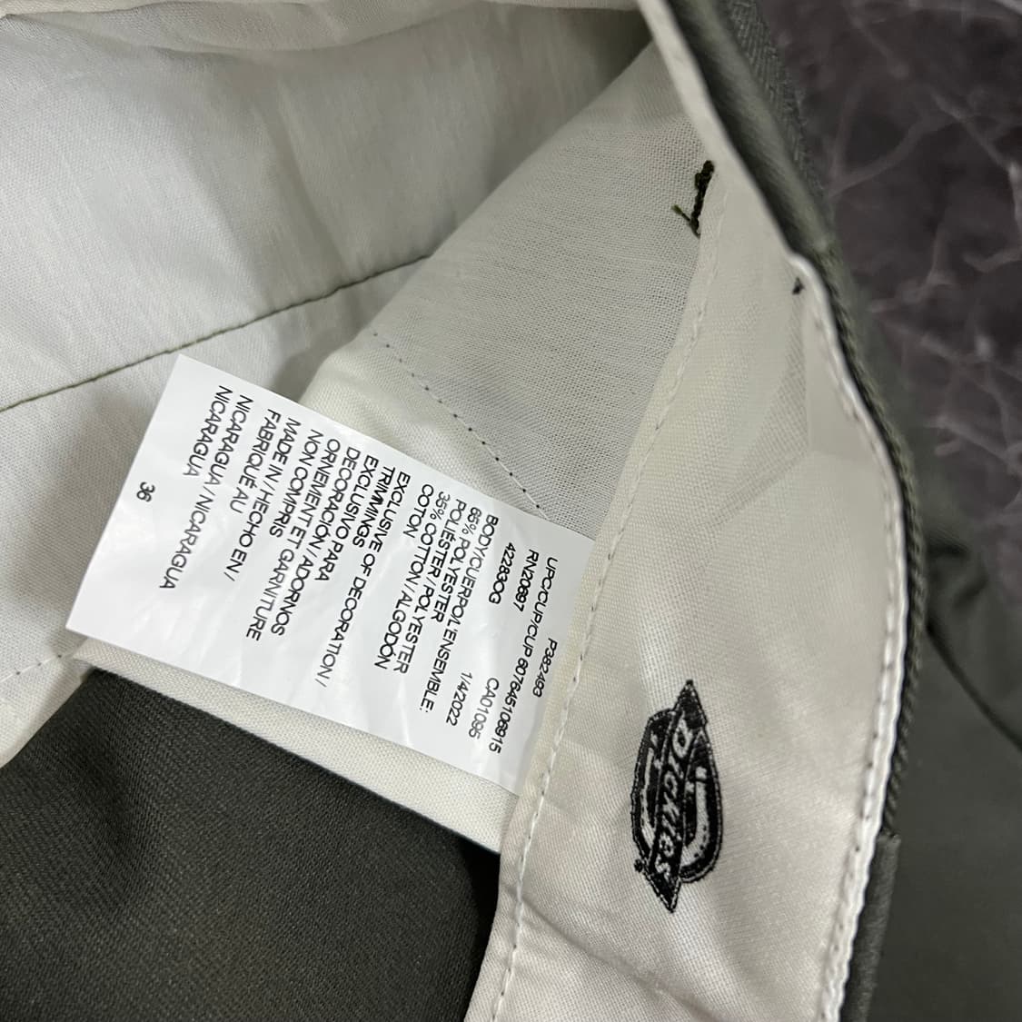 디키즈 로고 루즈핏 버뮤다 워크 팬츠 카키 상품이미지6