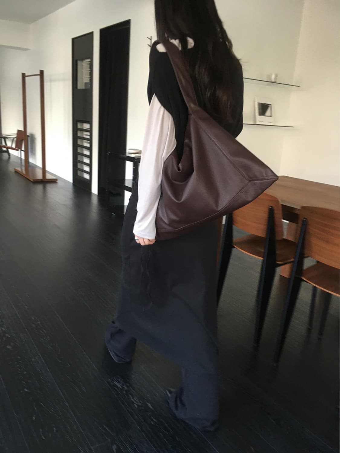 미엔느 mienne 사선 레이어드 니트 탑 상품이미지8