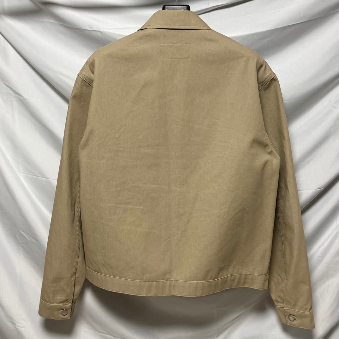 [S+급/L] 프라다 삼각로고 데님 블루종 베이지 자켓 상품이미지4