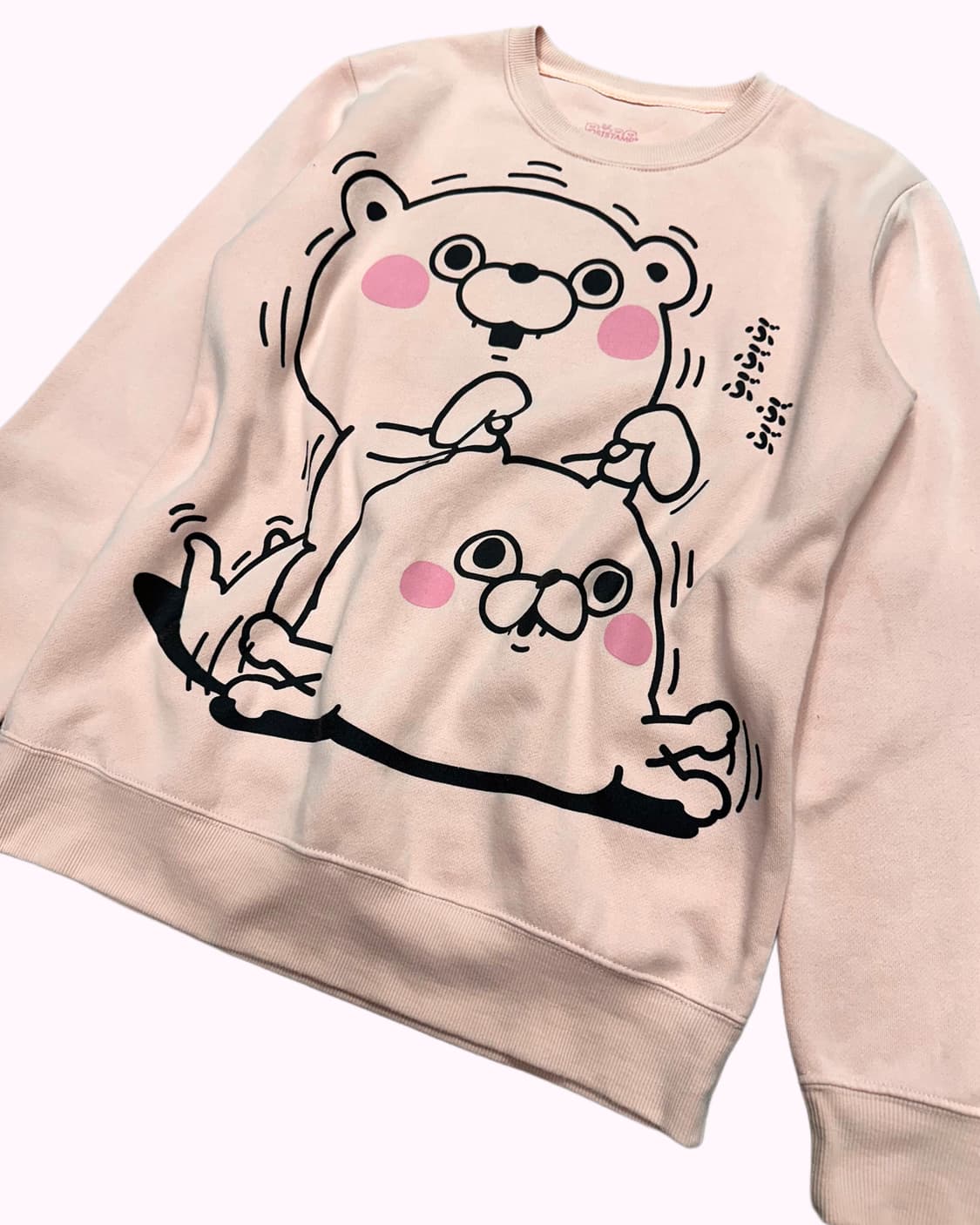 YOSISTAMP printing pink sweat shirt 상품이미지2