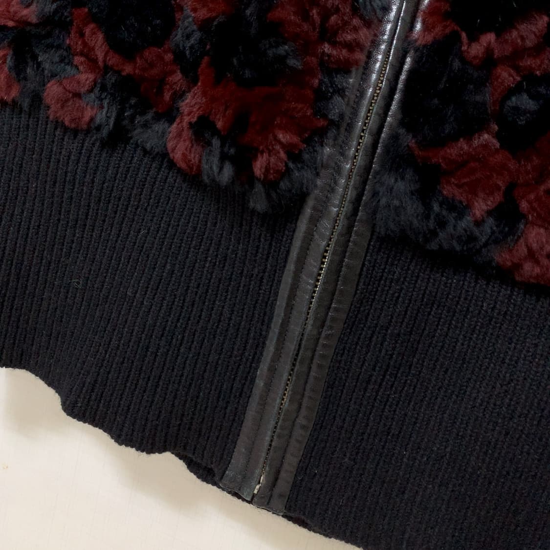 Roberto italy 레드 블랙 퍼 자켓 니트 집업 로베르토 이태리 상품이미지10