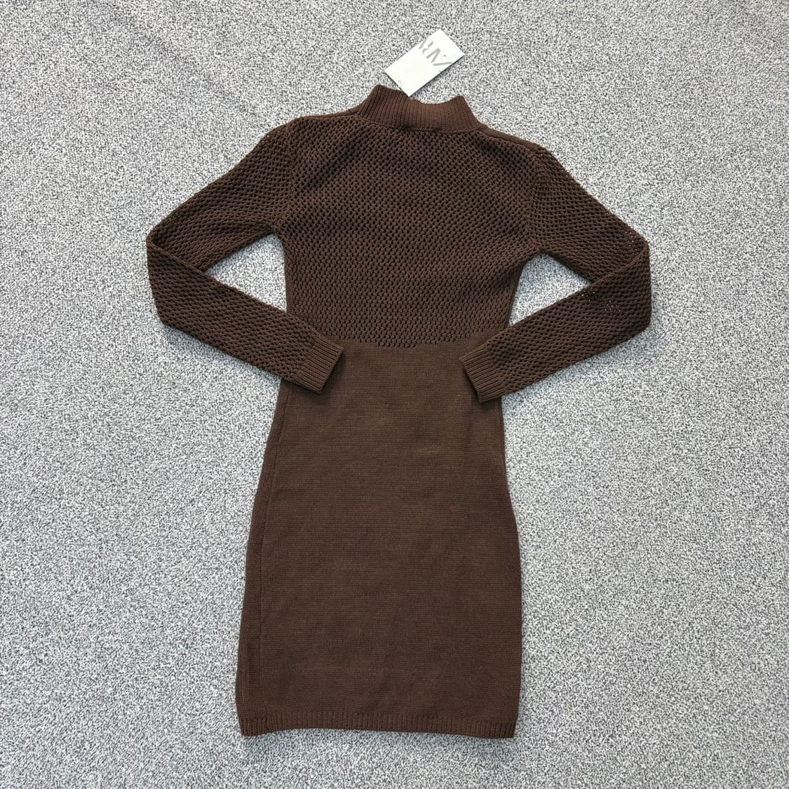 S 새상품 자라 메쉬 펀칭 니트 원피스 0428J 상품이미지3