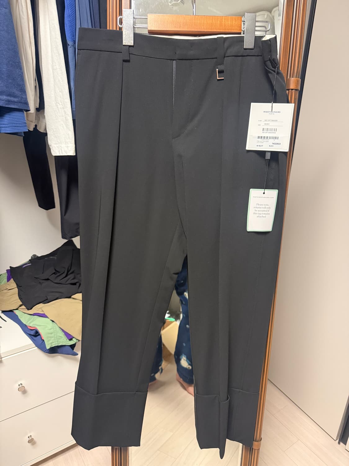 우영미 턴업 슬랙스 48사이즈 상품이미지1