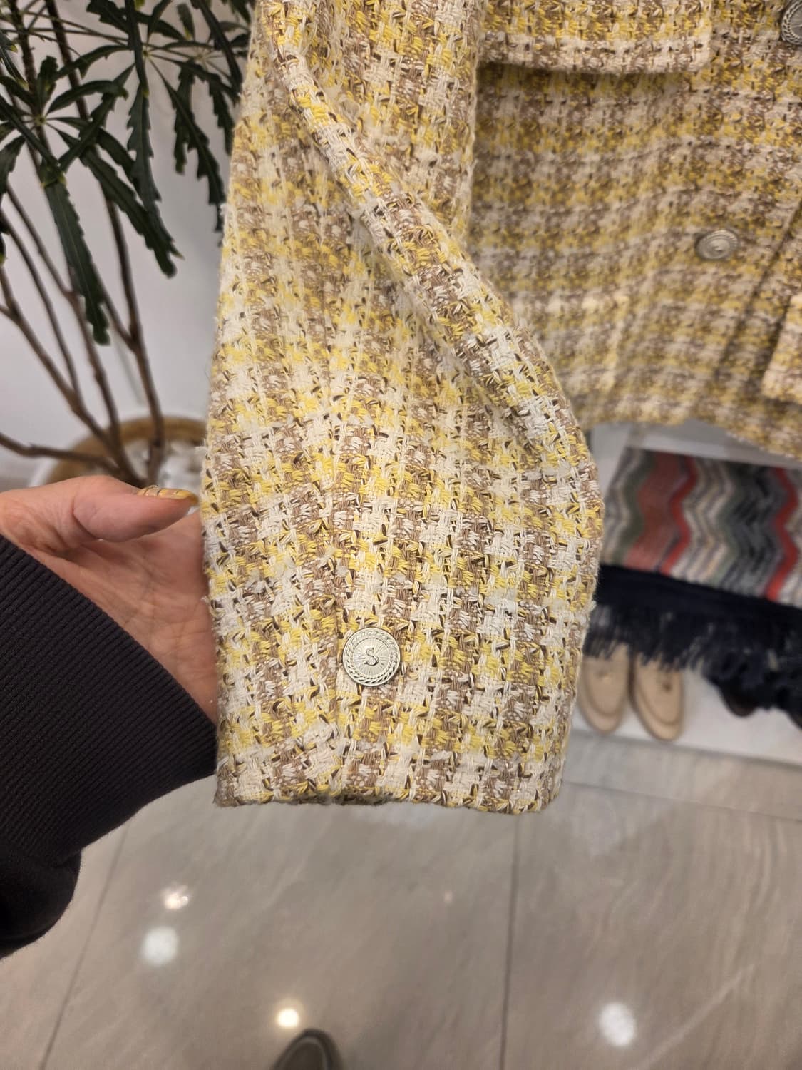 시슬리 이탈리안 패브릭 트위즈 자켓 상품이미지5