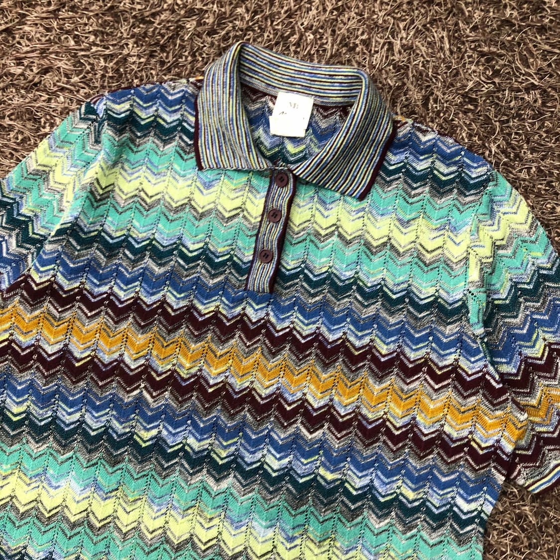 95 Marble 멀티컬러 패턴 니트 PK 카라 반팔 티셔츠 44 상품이미지2