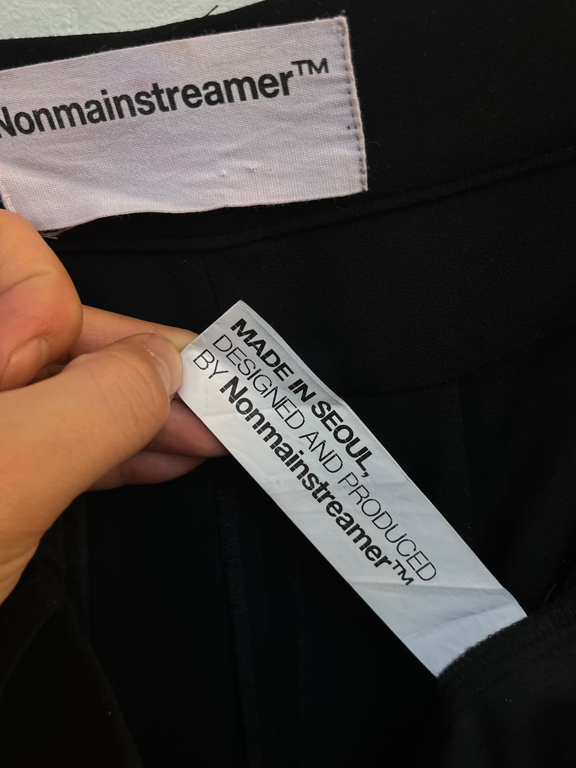 Nonmainstreamer 블랙 배기 핀턱 슬랙스 W32 상품이미지5