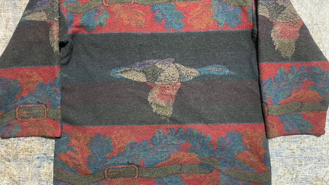 EU 80s~90s 이태리 빈티지 아메카지 울혼방 자카드 패턴 집업 자켓 상품이미지7