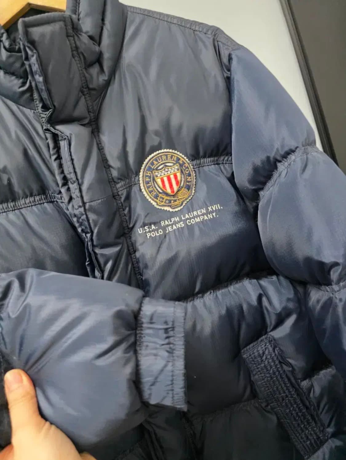폴로 성조기 방패패치 푸퍼 패딩 L 상품이미지4
