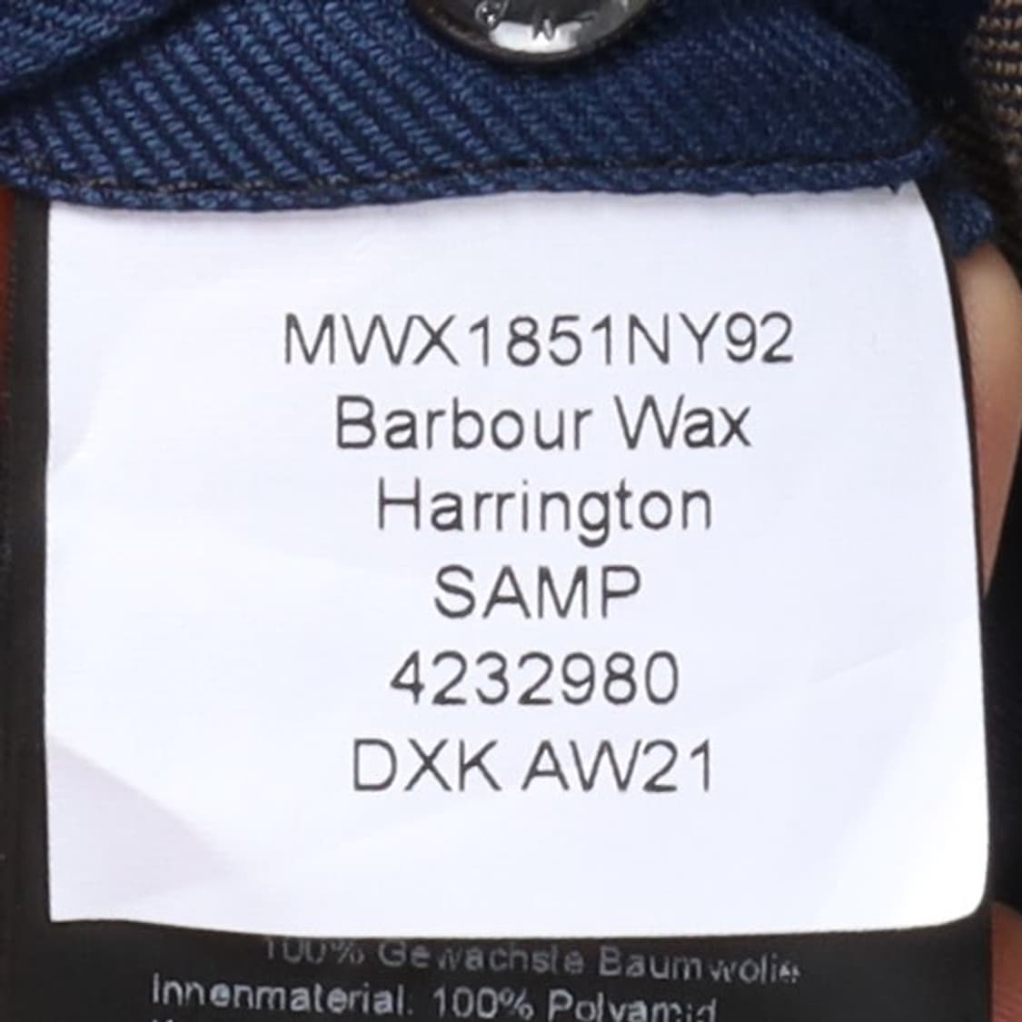 바버 Barbour Wax Harrington Jacket 
 상품이미지9
