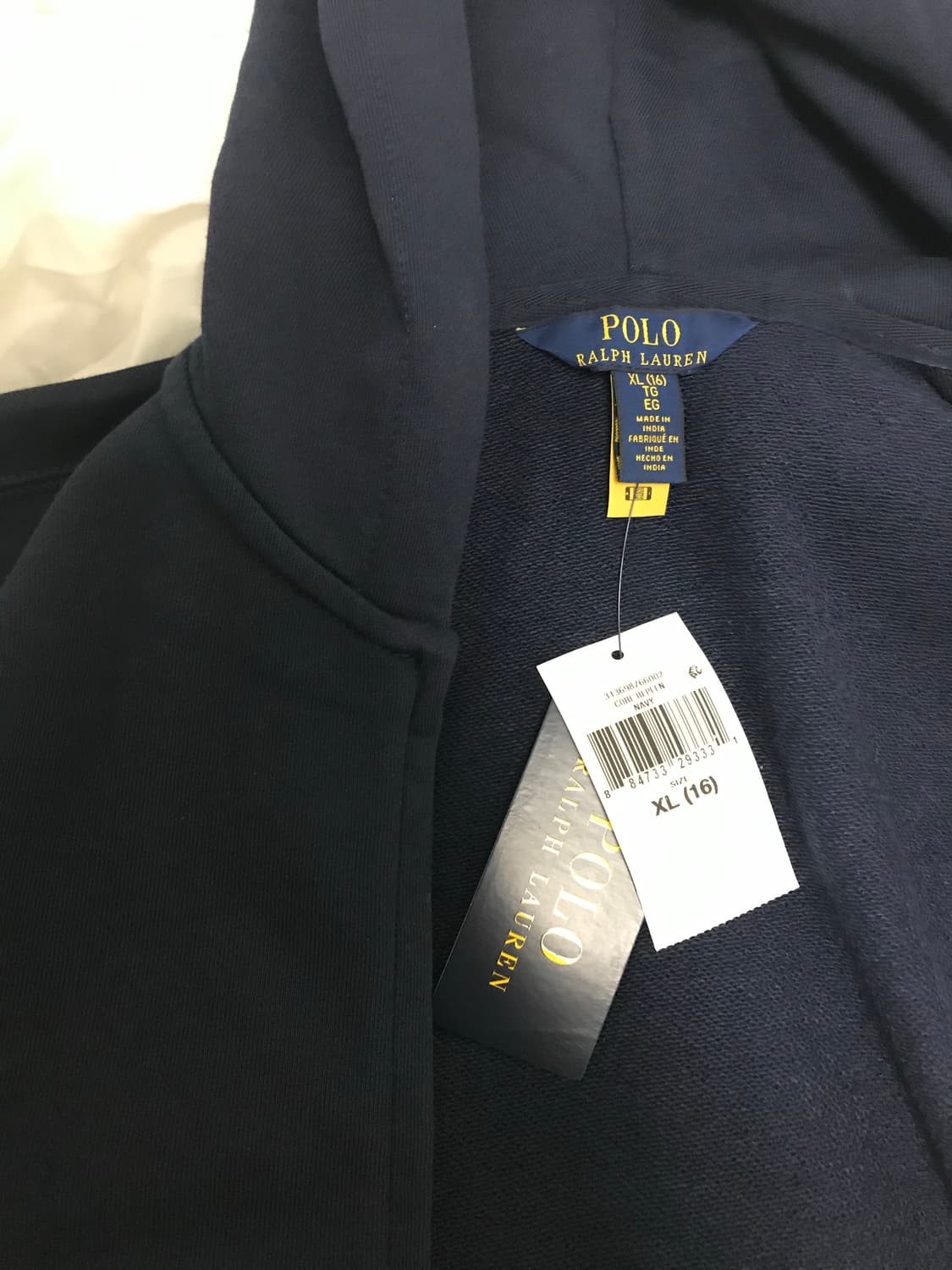 폴로 랄프로렌 걸즈 후드 집업 프렌치 테리 여성 네이비 후드티 상품이미지4