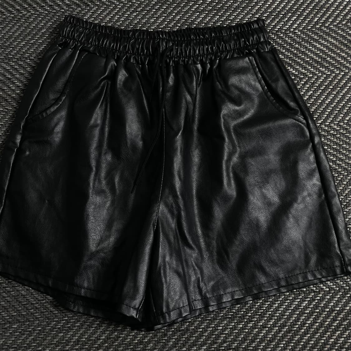 빈티지 우먼스 비건 레더 버뮤다 하프 팬츠o 3659 상품이미지2