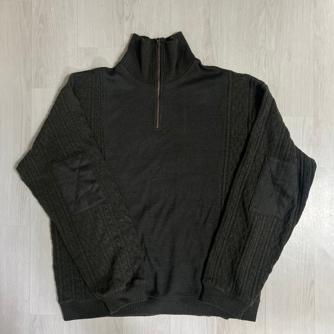 아워셀브스 파인 울 니트 하프집업 올리브 3사이즈 상품이미지1