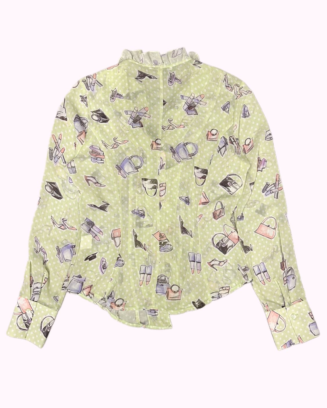 kitsch pattern green blouse 상품이미지4