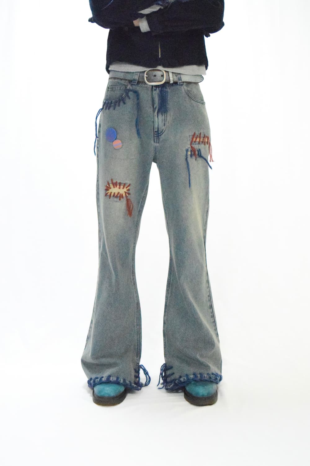 TΣist Hand Stitch Denim Flare Pants/Blue 상품이미지10