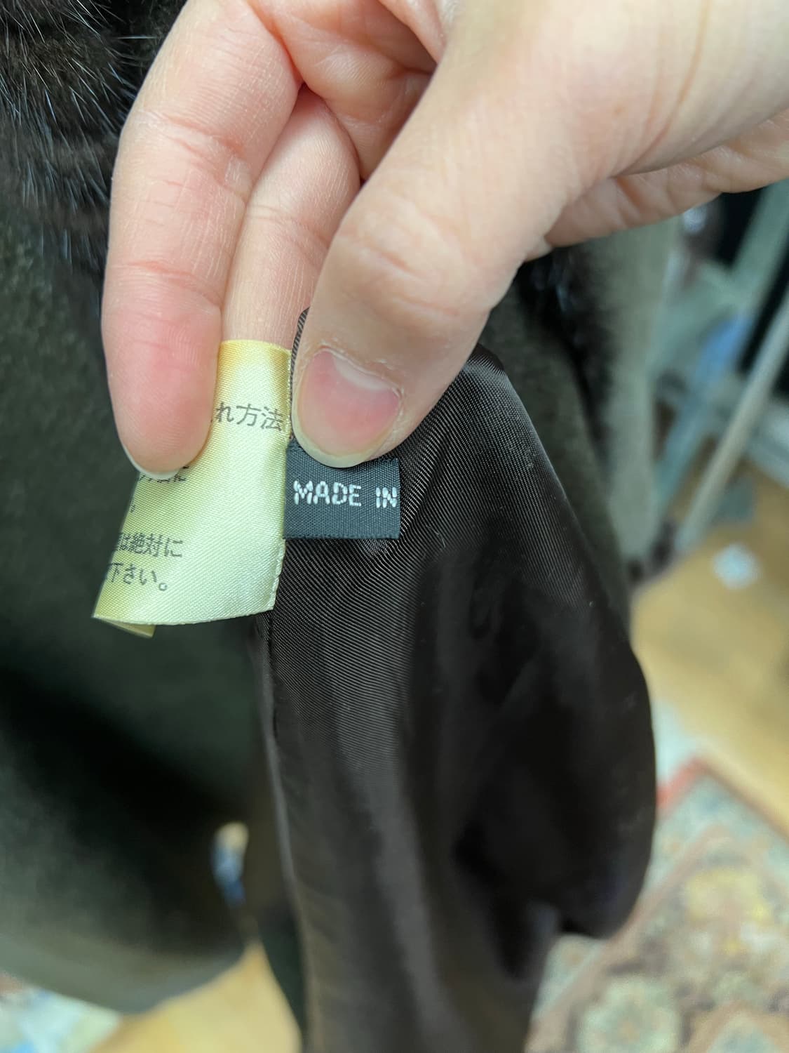 90s Vintage Fur Trim Wool Long Coat 상품이미지6