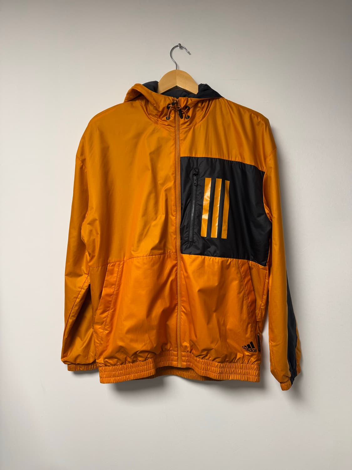 아디다스 윈드브레이커 하이브리드 기모 배색 오렌지 바람막이 L 새상품 상품이미지6