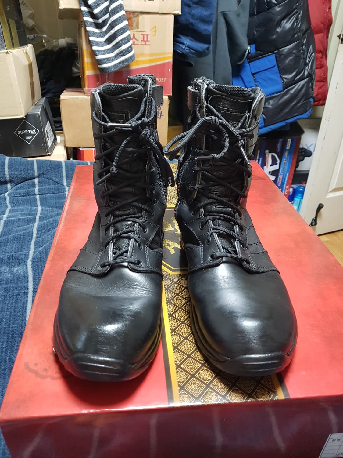 트렉스타 검정색 택티컬 워커 지퍼 부츠 260R 판매 상품이미지1