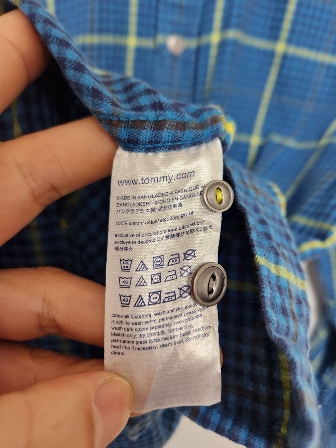 타미힐피거Tommy 체크 코튼 셔츠 M - S172 상품이미지5