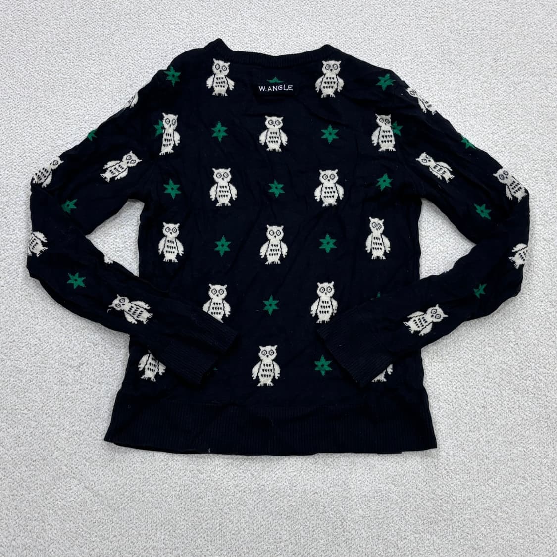 95 와이드앵글 부엉이패턴 골프 니트 0427E 상품이미지2
