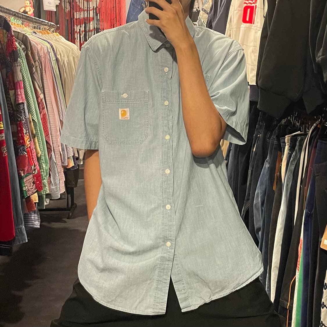 [IM] carhartt 칼하트 연청 데님 반팔셔츠 상품이미지3