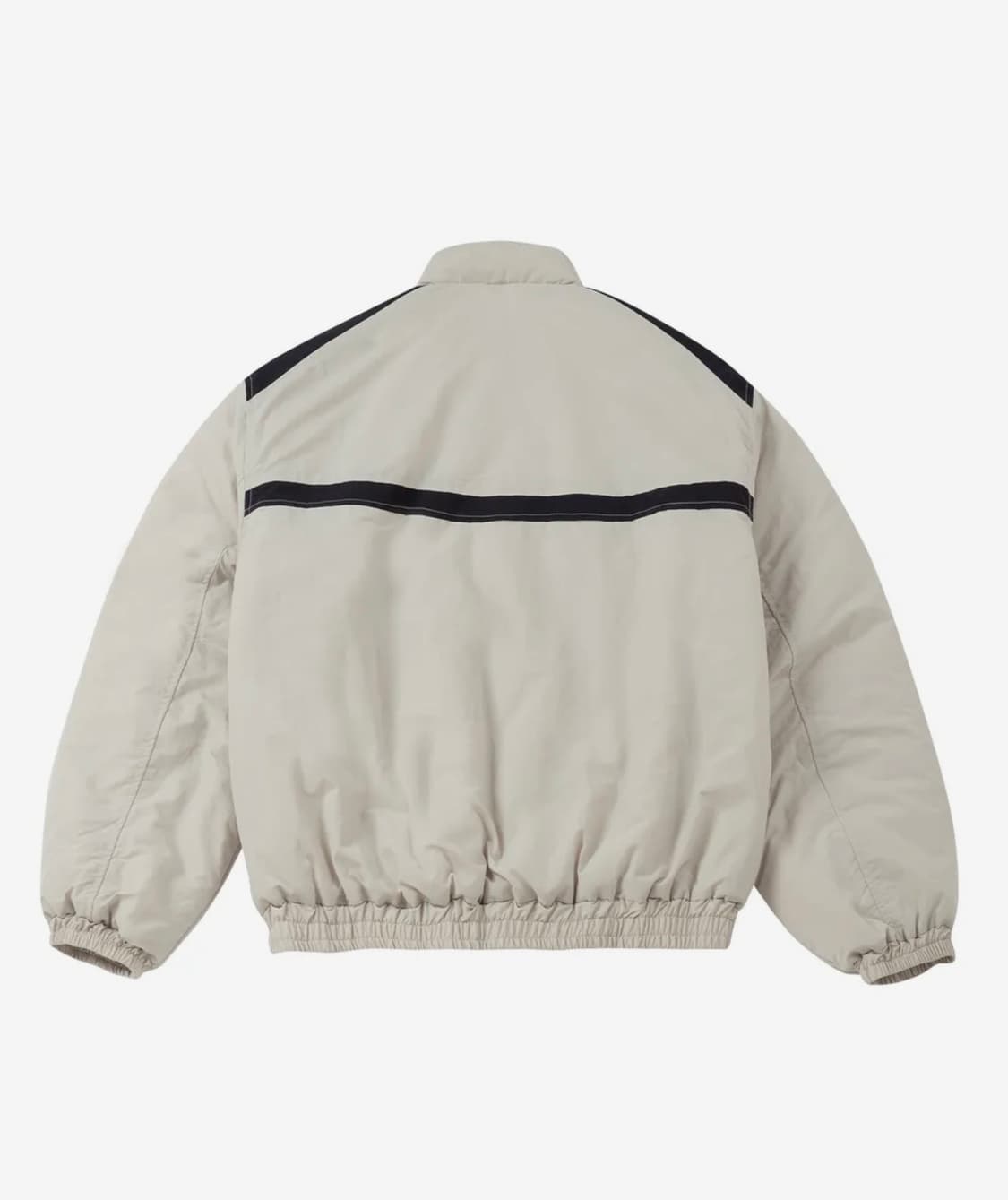 엠오오 나일론 자수 배색 레이싱 자켓 베이지 색상 상품이미지2