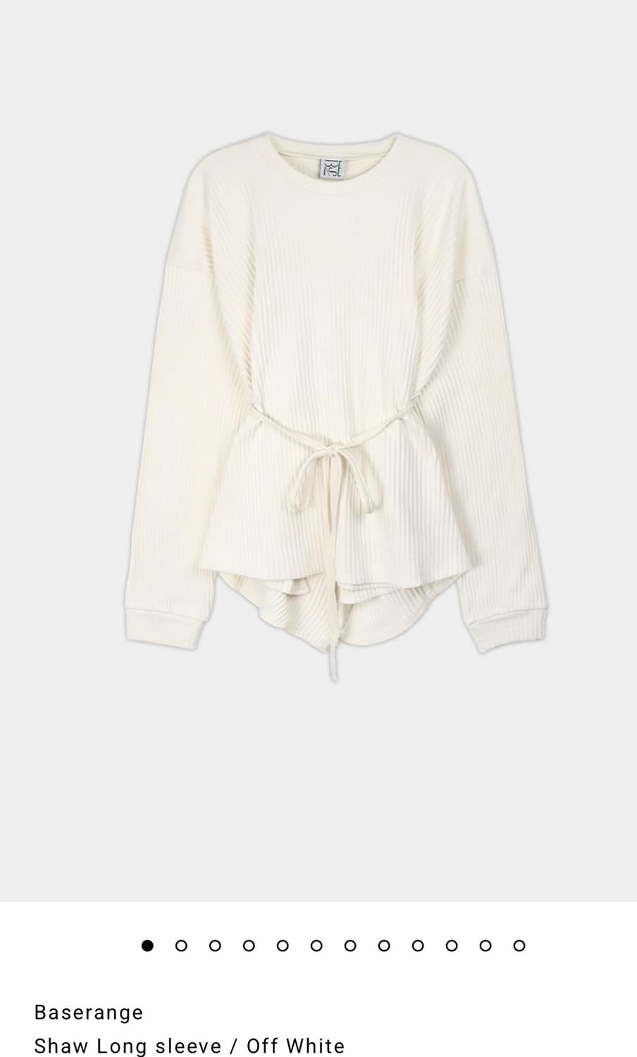 베이스레인지 긴팔 티셔츠 shaw 랩 코튼 롱슬리브 탑 xs 상품이미지1