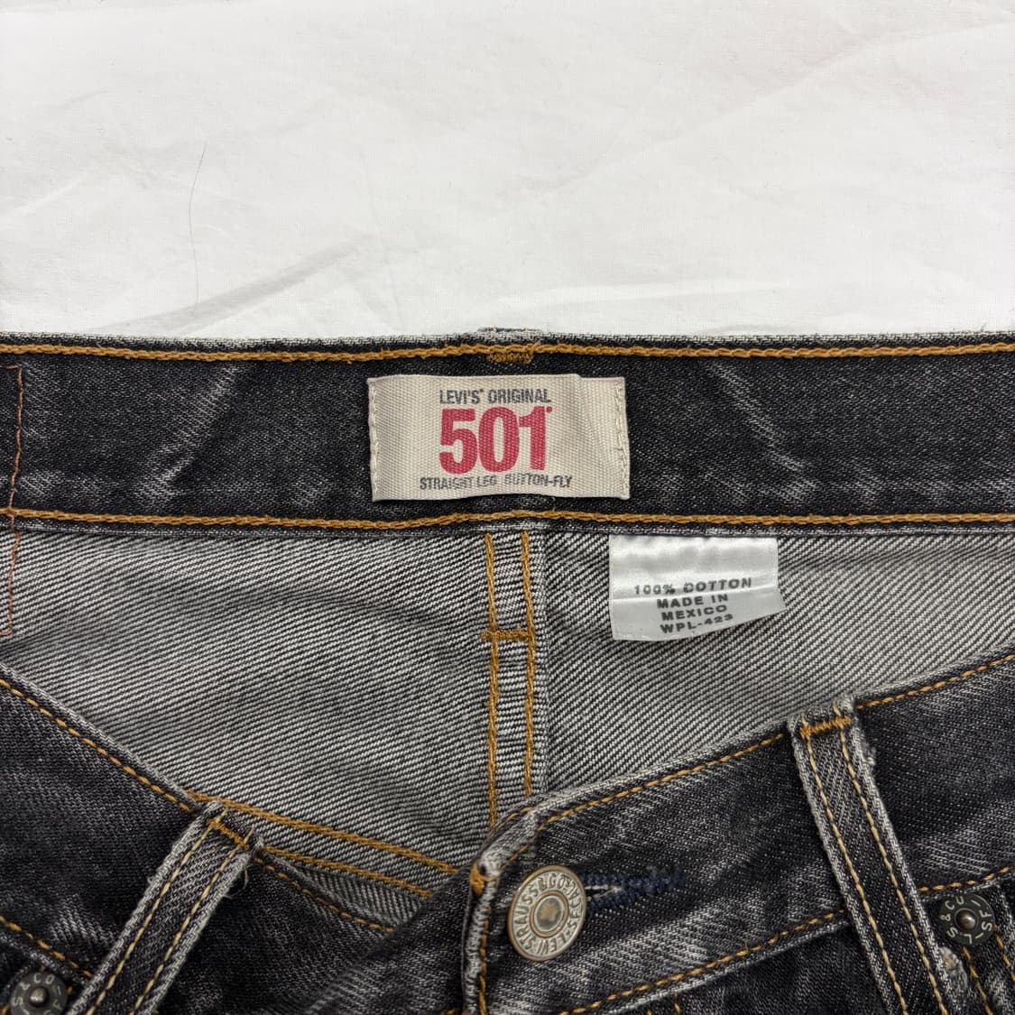 00s 멕시코 생산 리바이스 501 블랙 페이딩 데님 상품이미지4