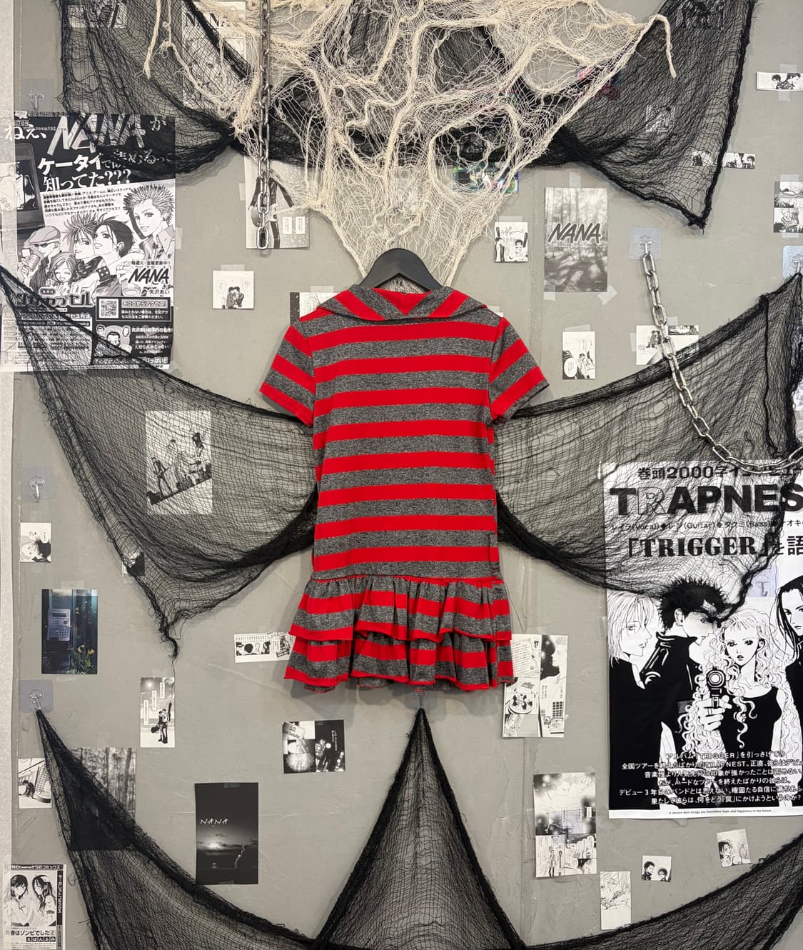 Kitsch Stripe frill half zip Top 상품이미지4