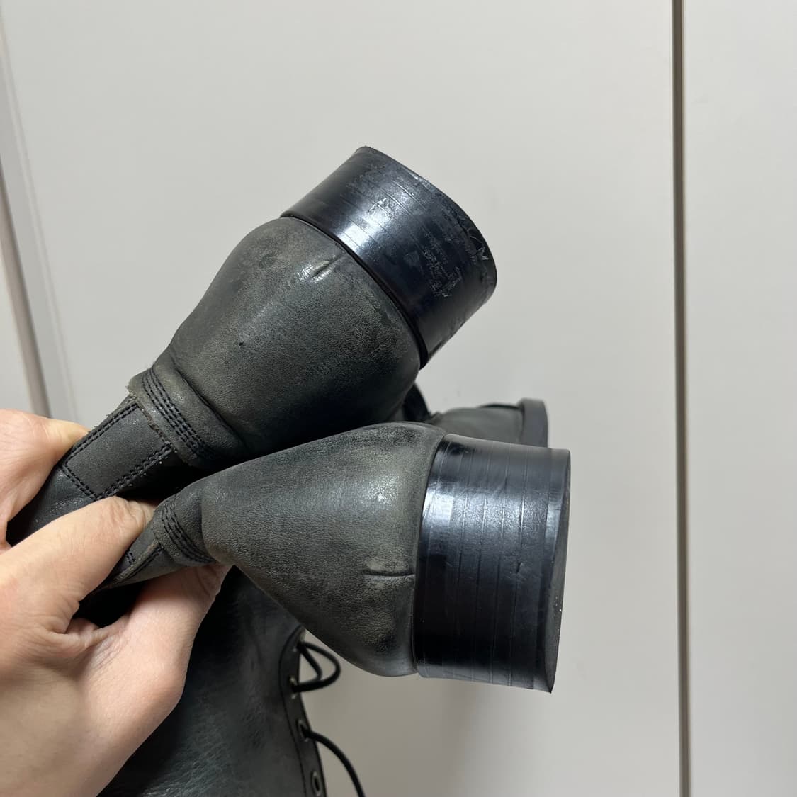 훕데두 그라데이션 레이스업 레더부츠 상품이미지7