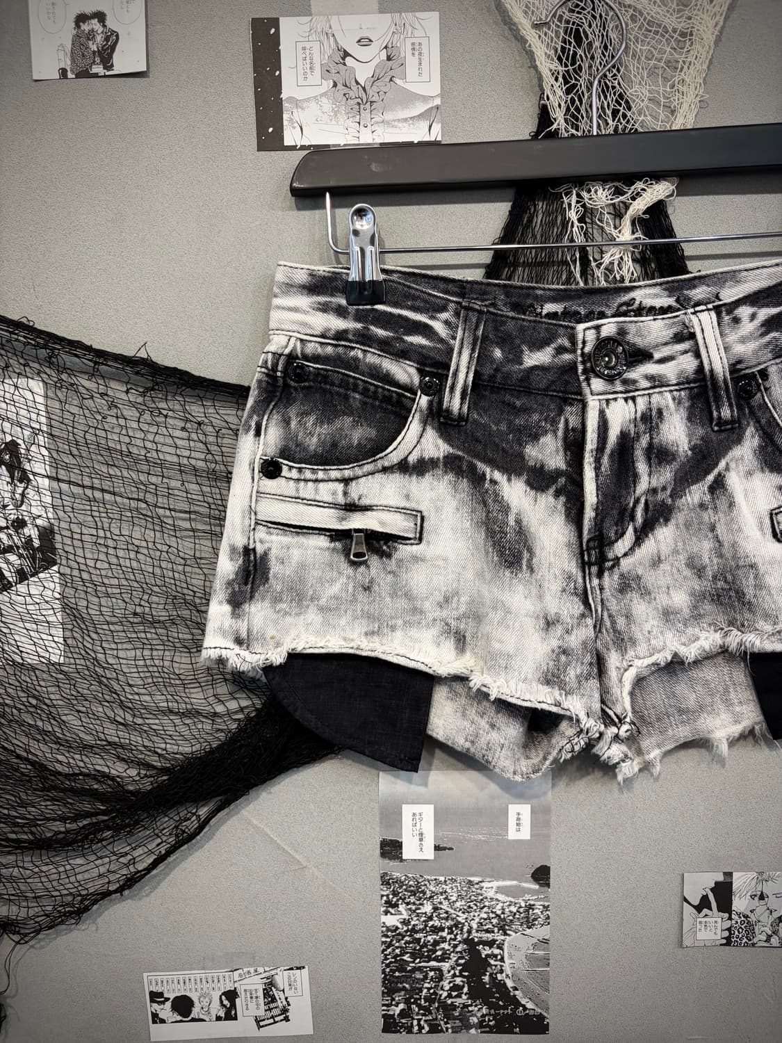 Y2K tie-dye zip detail  short pants 상품이미지5