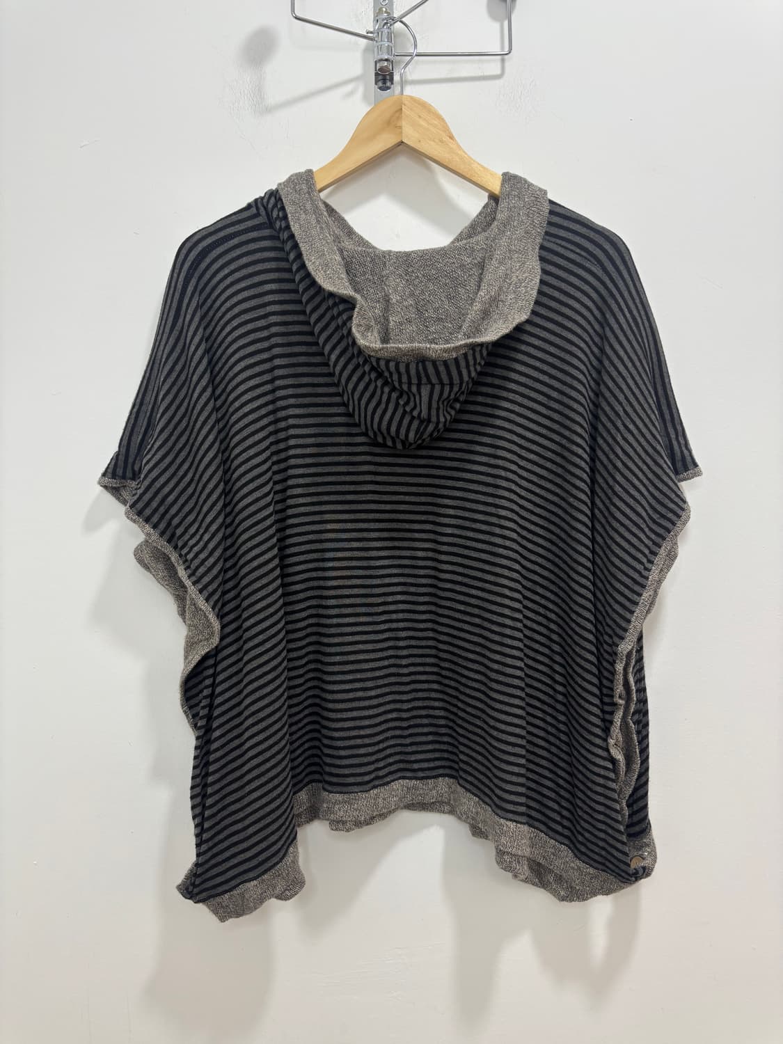 니트 스트라이프 리버시블 후드 케이프 망토 상품이미지10