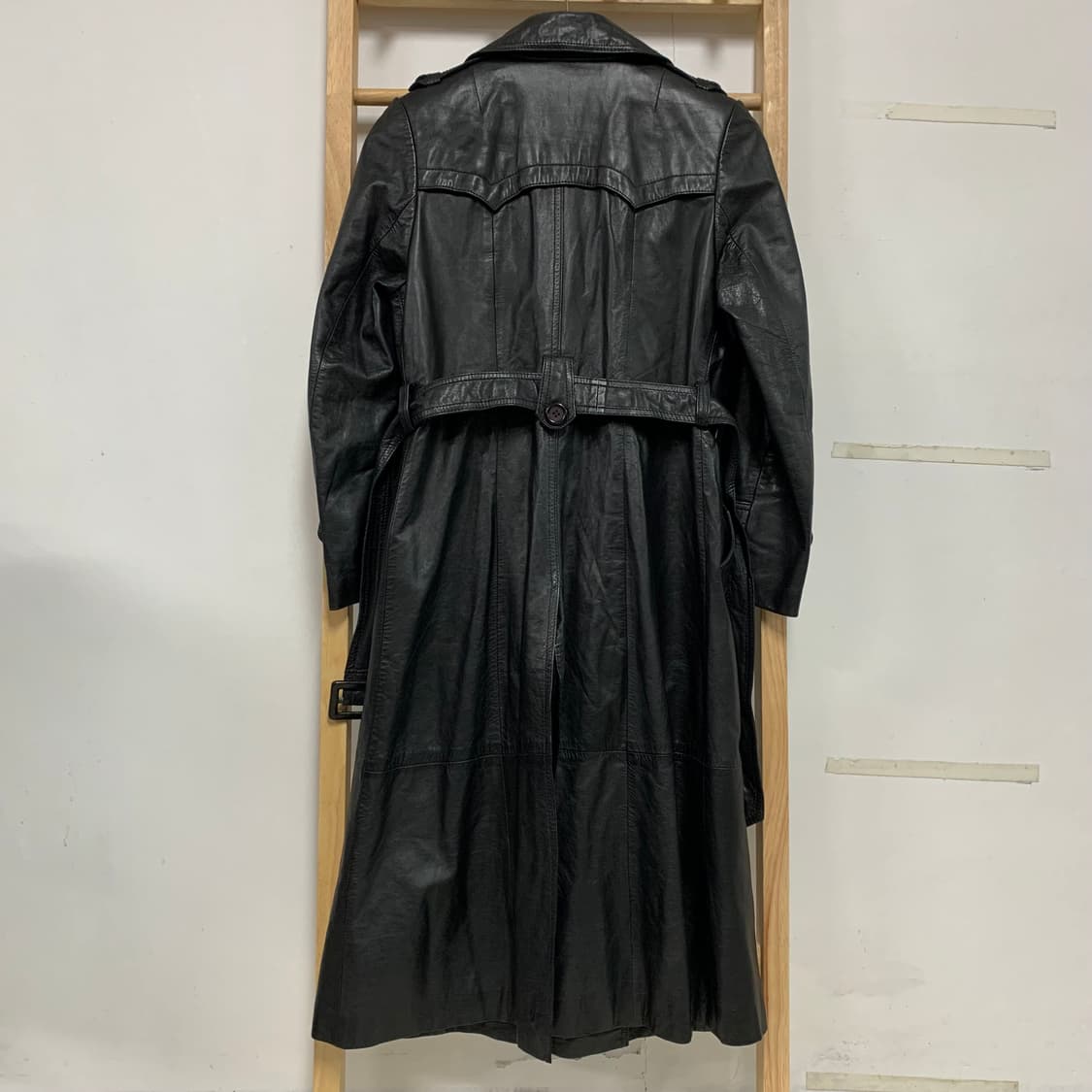 빈티지 리얼 레더 트렌치 코트 상품이미지4