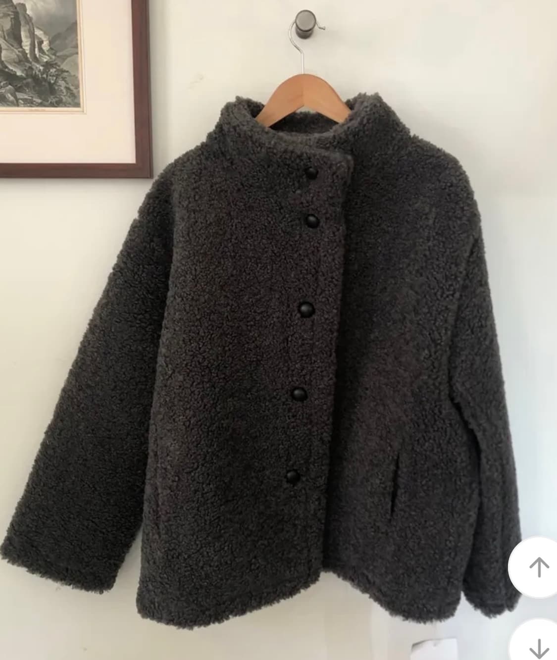 뽀글이 하이넥 오버핏 하프코트 상품이미지1