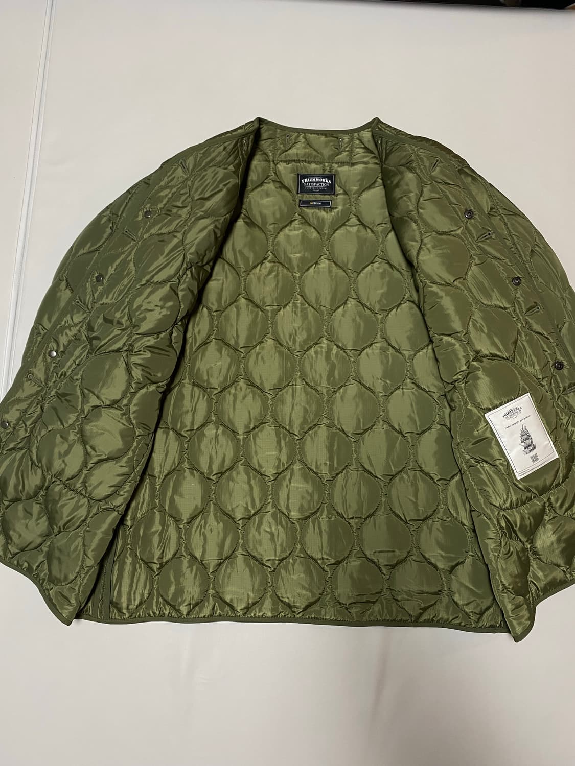 프리즘웍스 라이너 깔깔이 자켓 M 올리브 상품이미지2