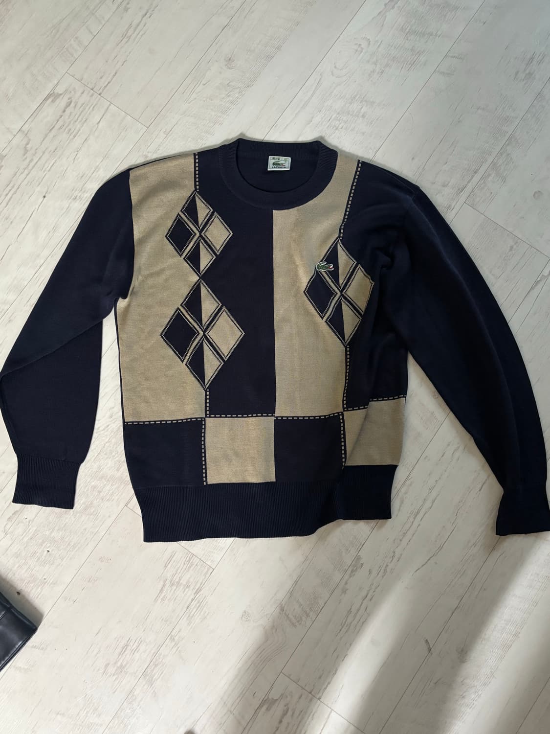 라코스테 빈티지 아가일 배색 니트 상품이미지1