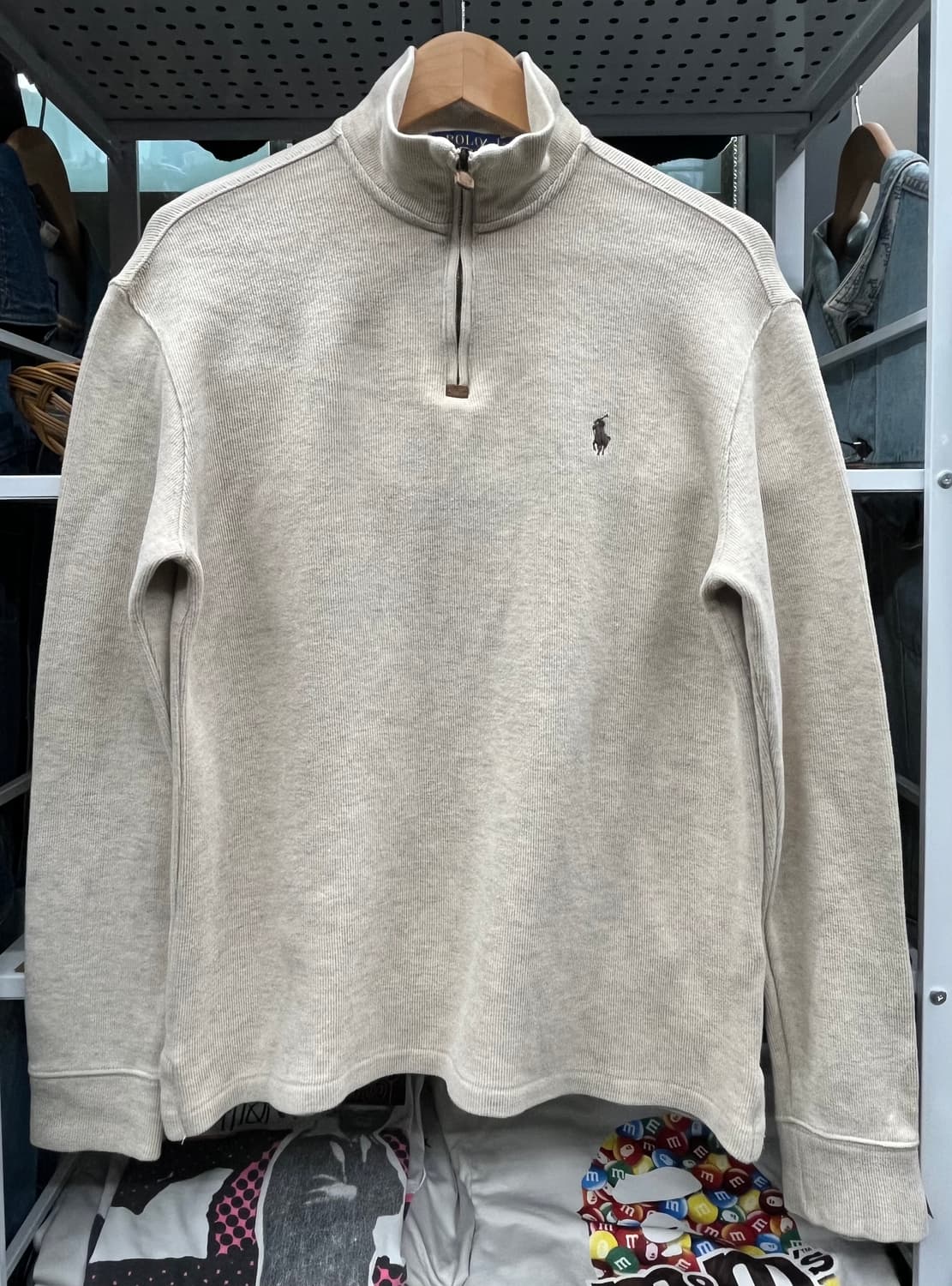 폴로 랄프로렌 하프집업 맨투맨 아이보리 상품이미지1