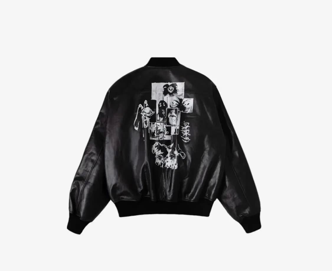 (1) 언더마이카 언노운 아트윅 프린트 염소 가죽 봄버 상품이미지1