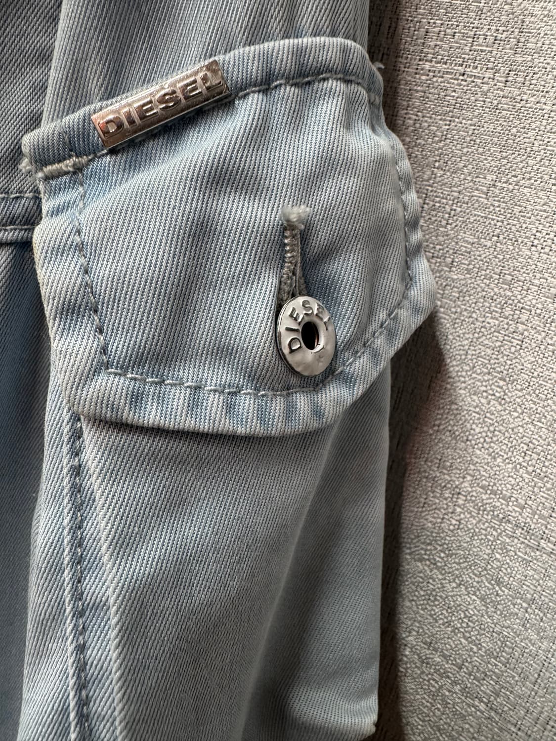 디젤 빈티지 라이트 블루 사이드포켓 봄버자켓 XS(S) 상품이미지3