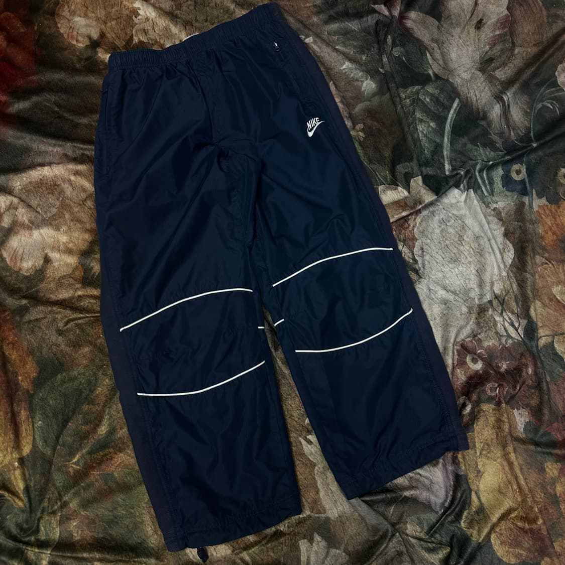 나이키 올드스쿨 화이트 사이드라인 네이비와이드트랙팬츠 L 상품이미지1