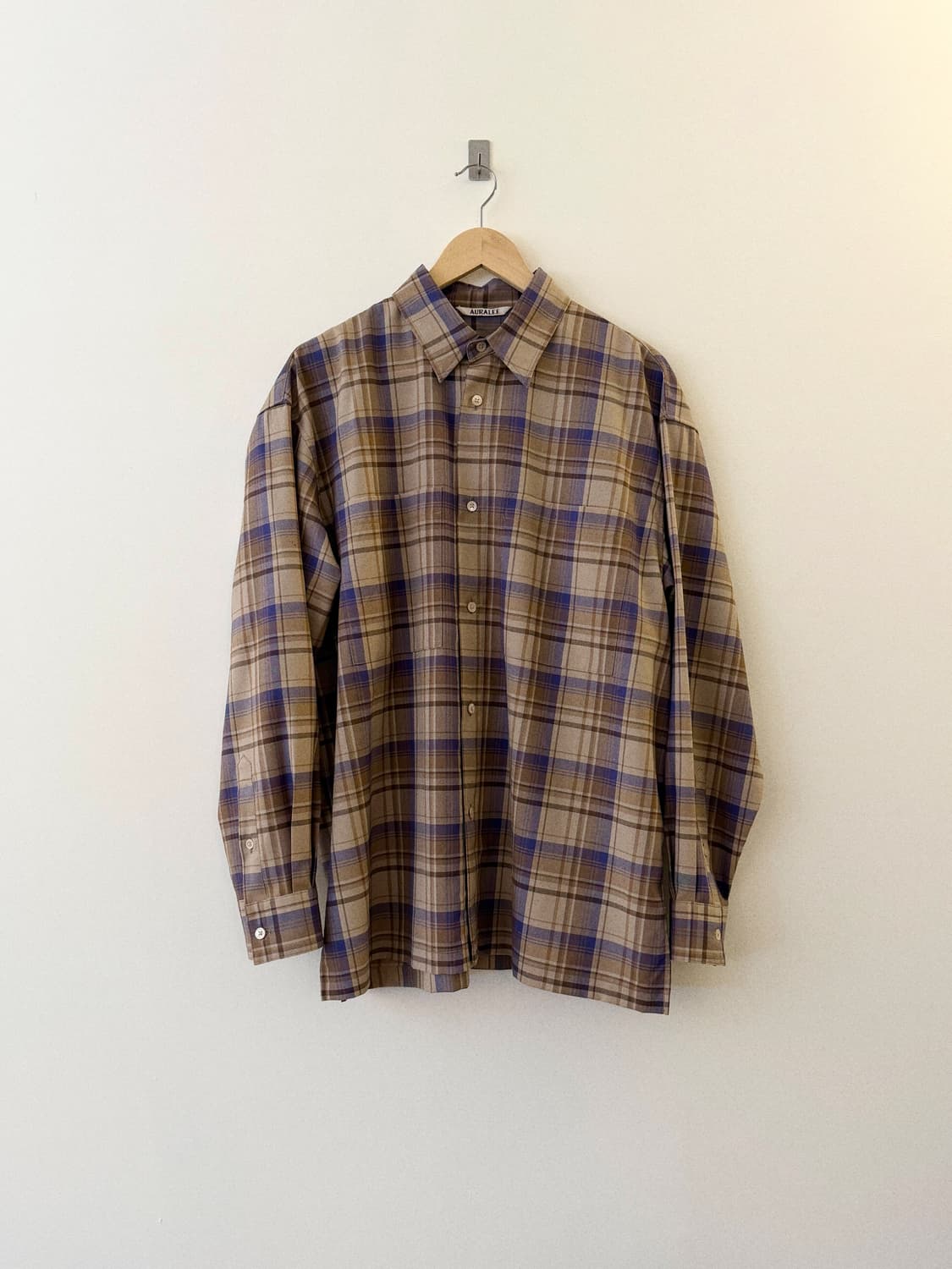 AURALEE 18AW 오라리 슈퍼라이트울 체크 셔츠  상품이미지1