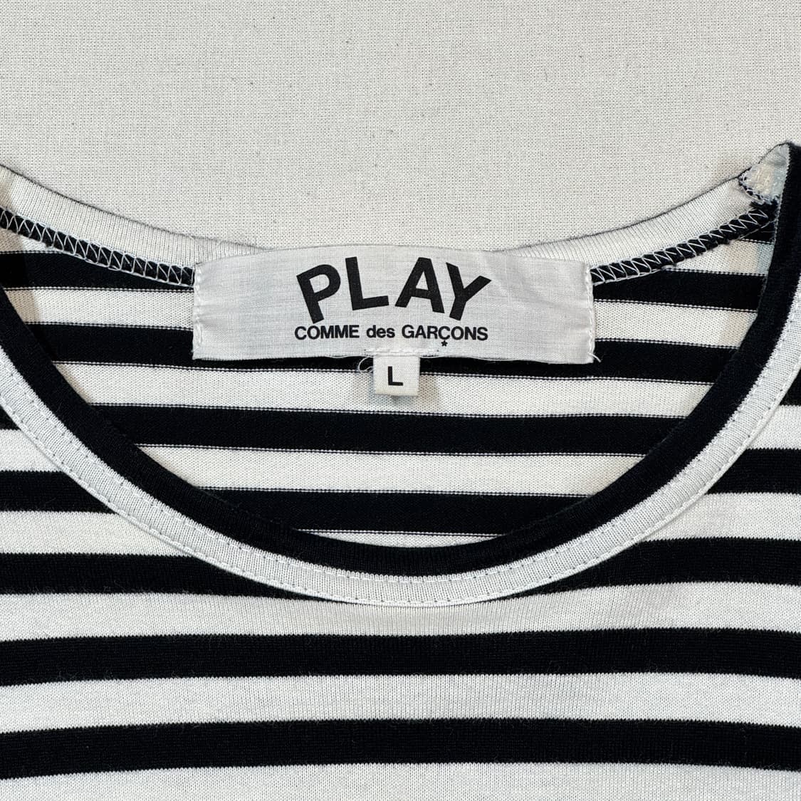 L) 꼼데가르송 플레이 스트라이프 롱슬리브 티셔츠 상품이미지6