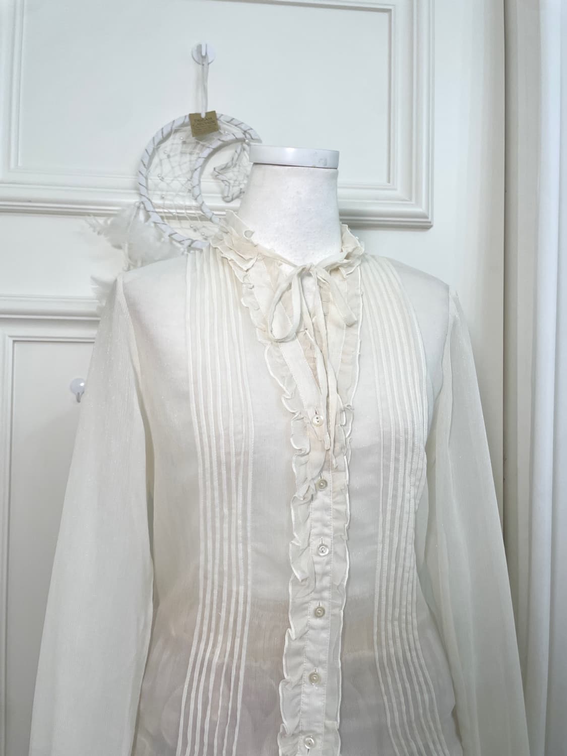 ivory ruffle bow princess blouse 상품이미지5
