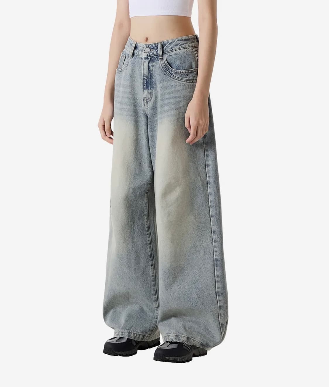 오드스튜디오 소라노 벌룬핏 데님 스냅 버튼 팬츠 상품이미지2