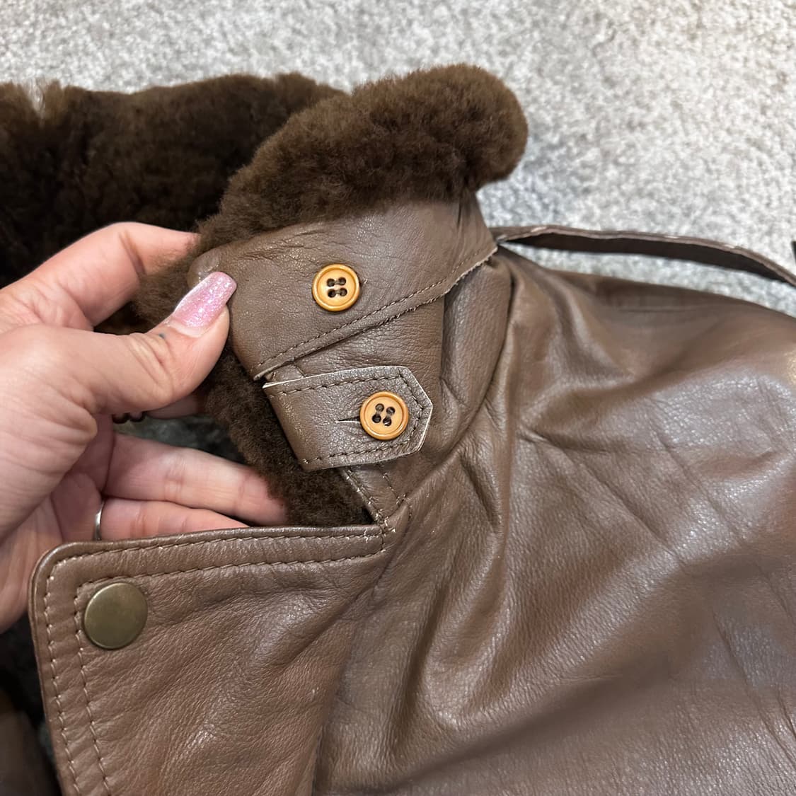 빈티지 브라운 A-2 소가죽 봄버 자켓L 상품이미지3