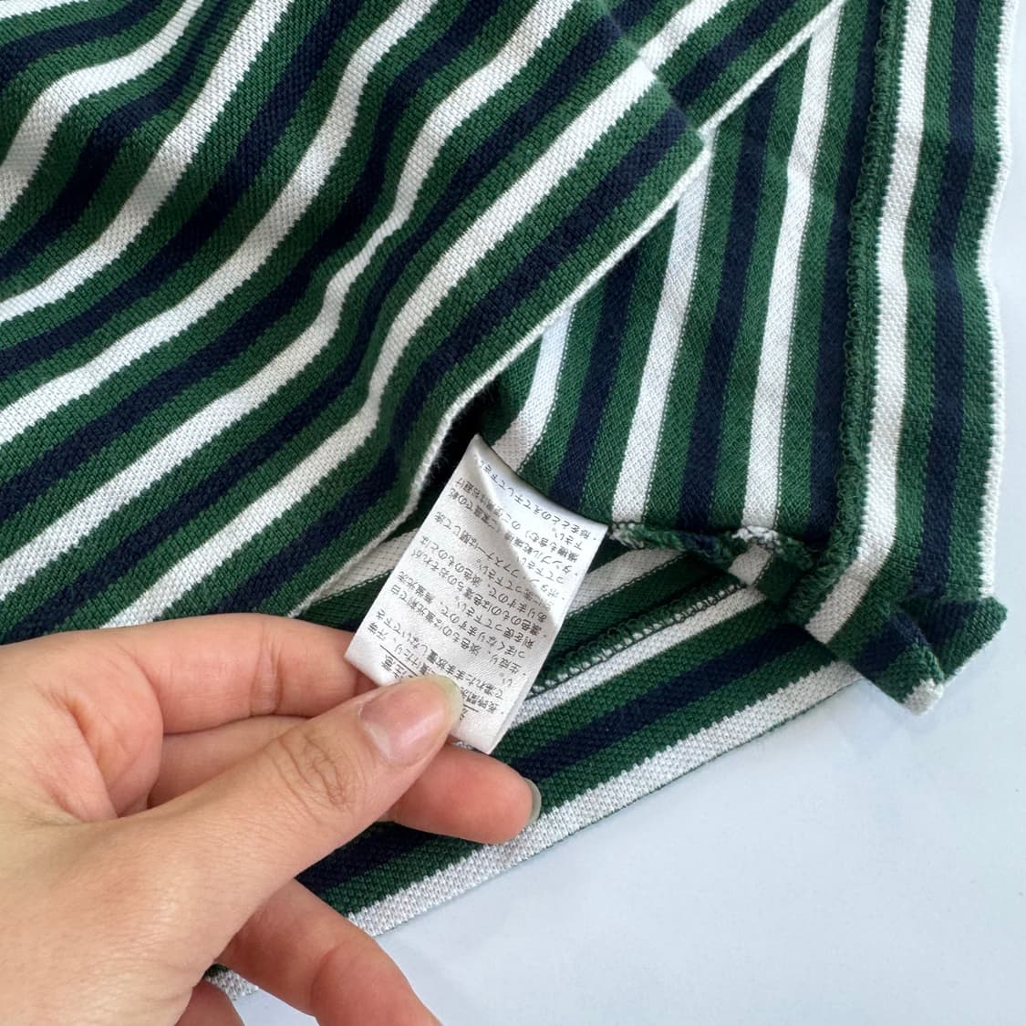 Lacoste 라코스테 그린 네이비 스트라이프 반팔 상품이미지6