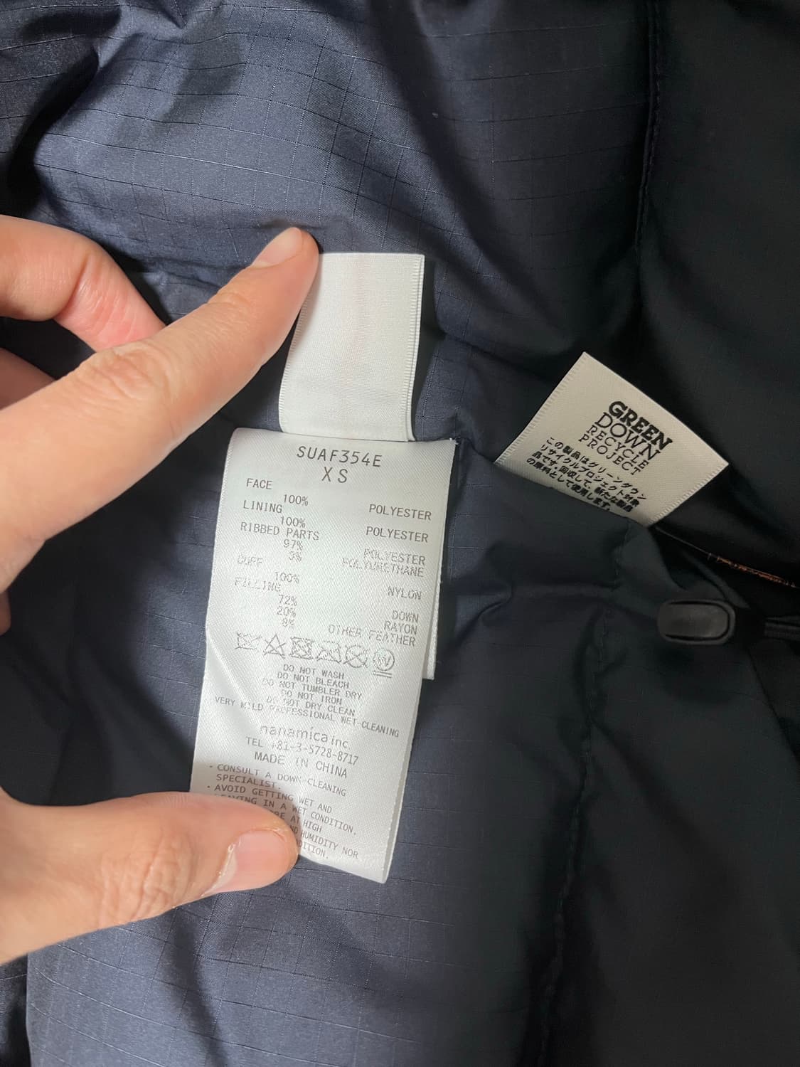 나나미카 고어텍스 숏다운 네이비 xs 상품이미지3