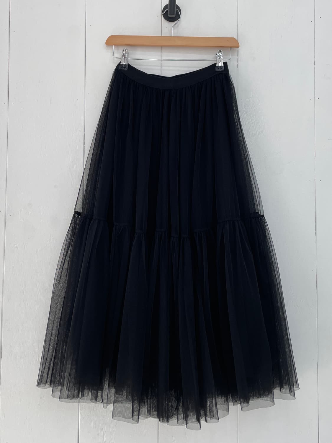 데일리엔(DAILY N) 블랙 티어드 튤 스커트 상품이미지2